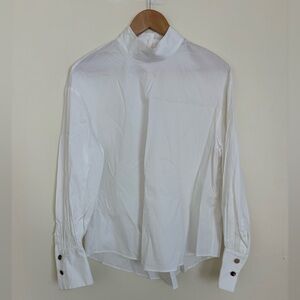 Zara White Women’s Dress Shirt with Button Details On Back